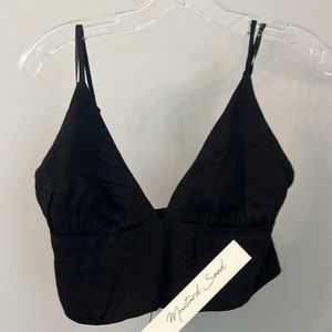 NWT Mustard Seed, snakeskin print bralette, black size medium